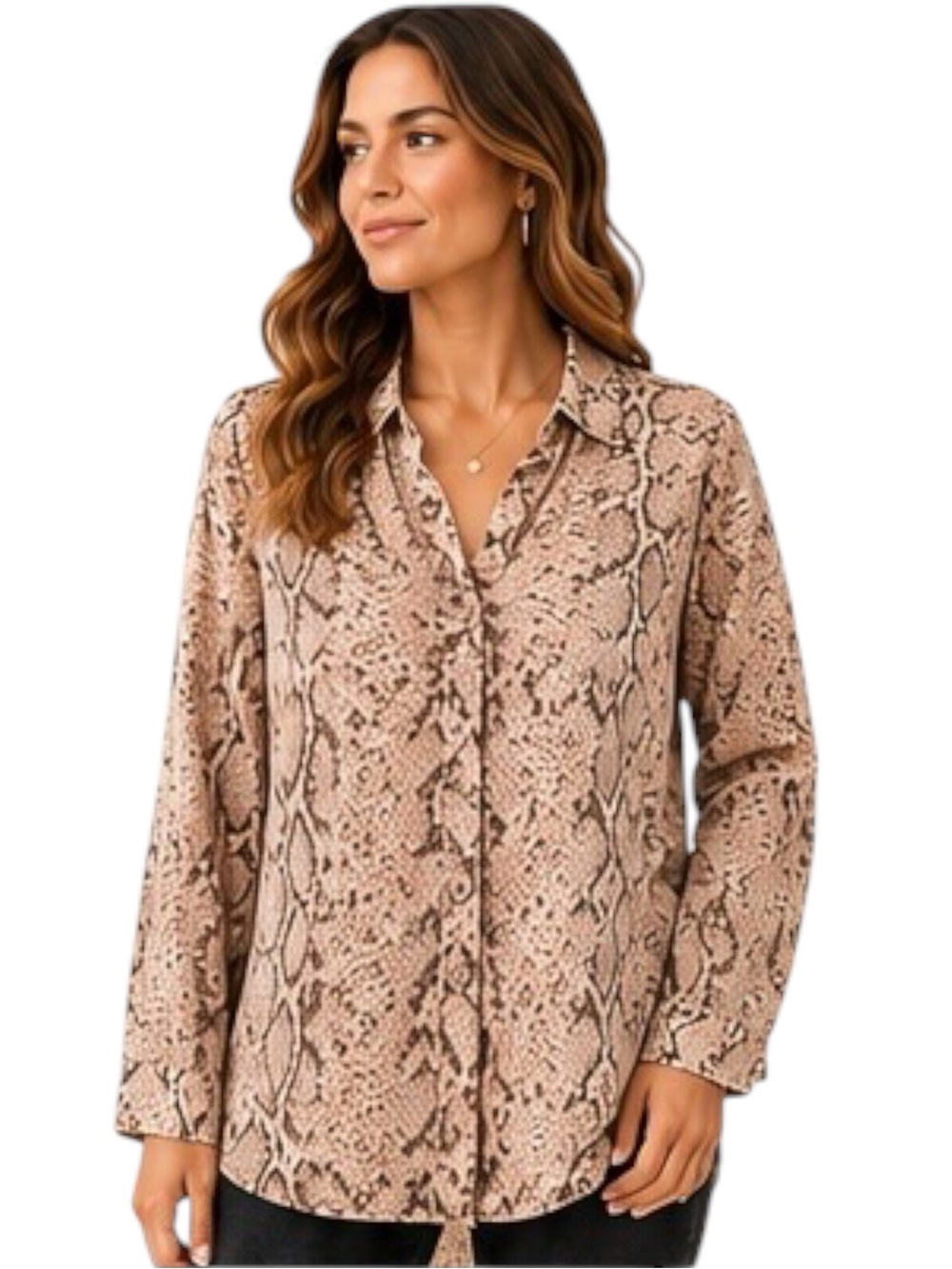 Rose & Olive | Snakeskin Blouse Sz M EUC